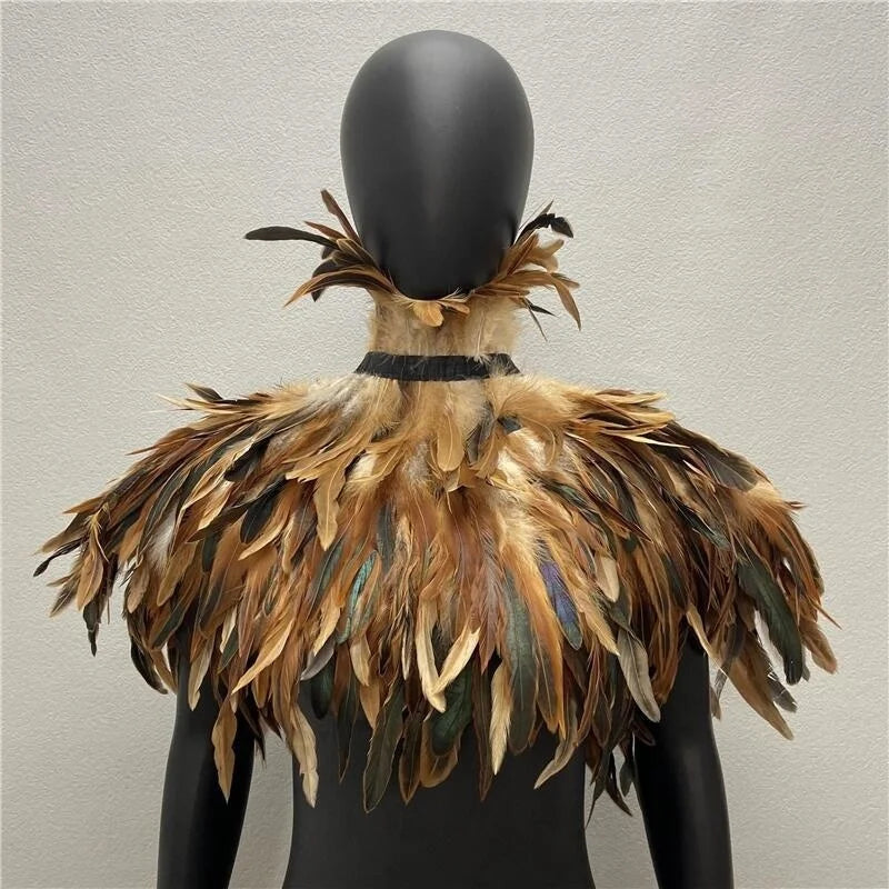 Layered Feather Shoulder Cape for Layering over Outfits