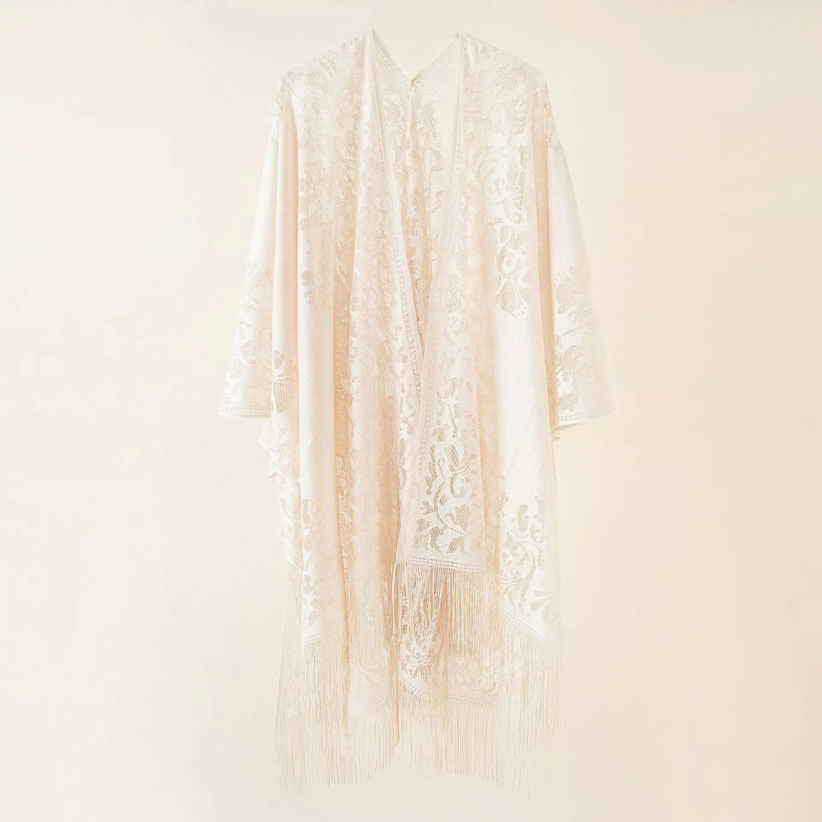Long Lace Open Front Cardigan for Layering over Outfits