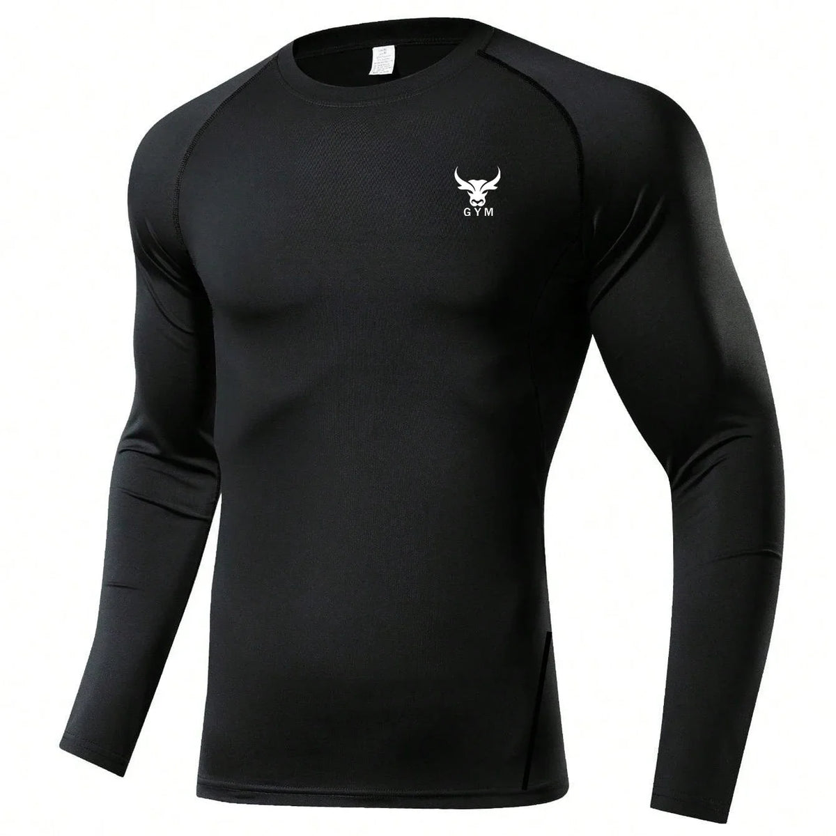 Fitted Crew Neck Long Sleeve Compression T Shirt