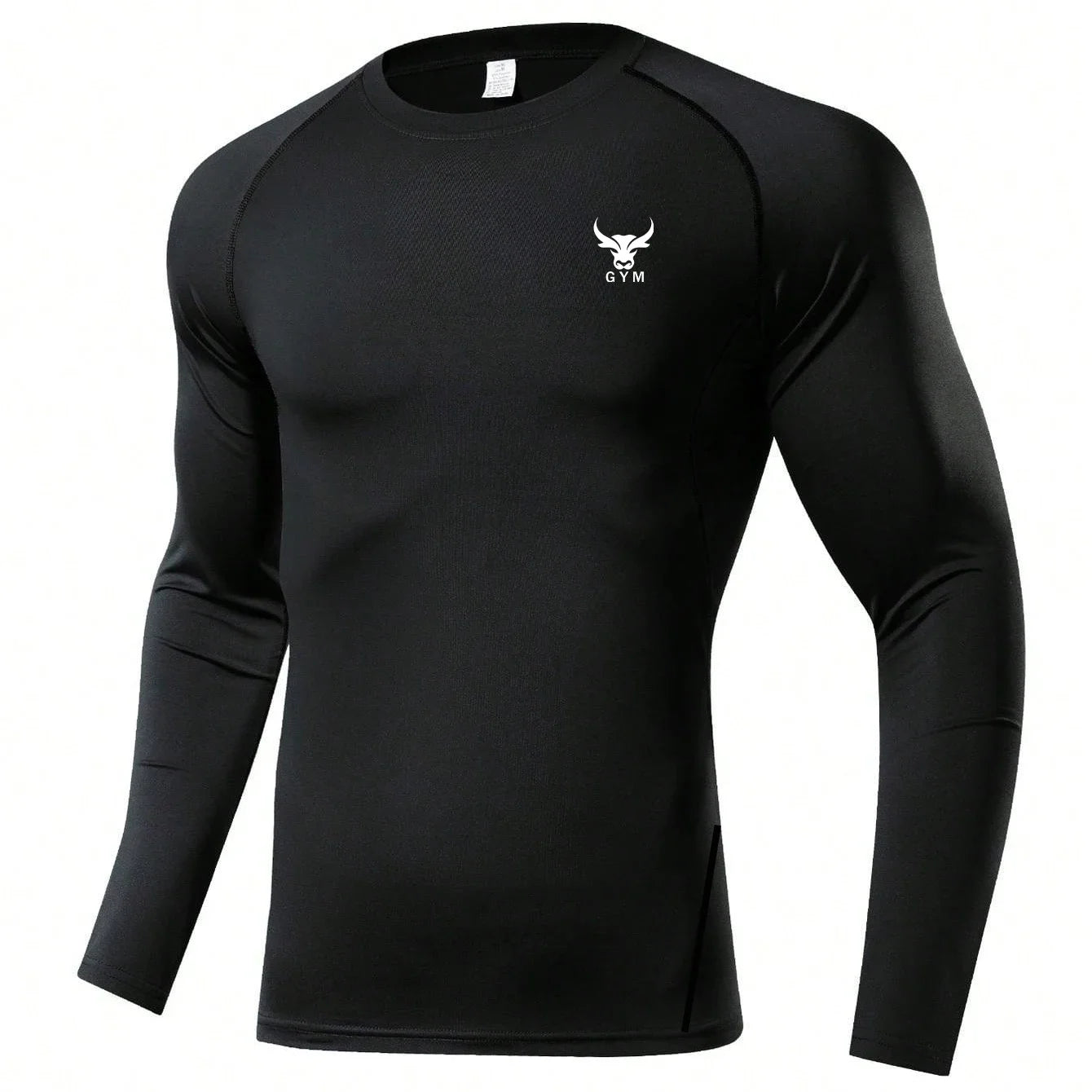 Fitted Crew Neck Long Sleeve Compression T Shirt