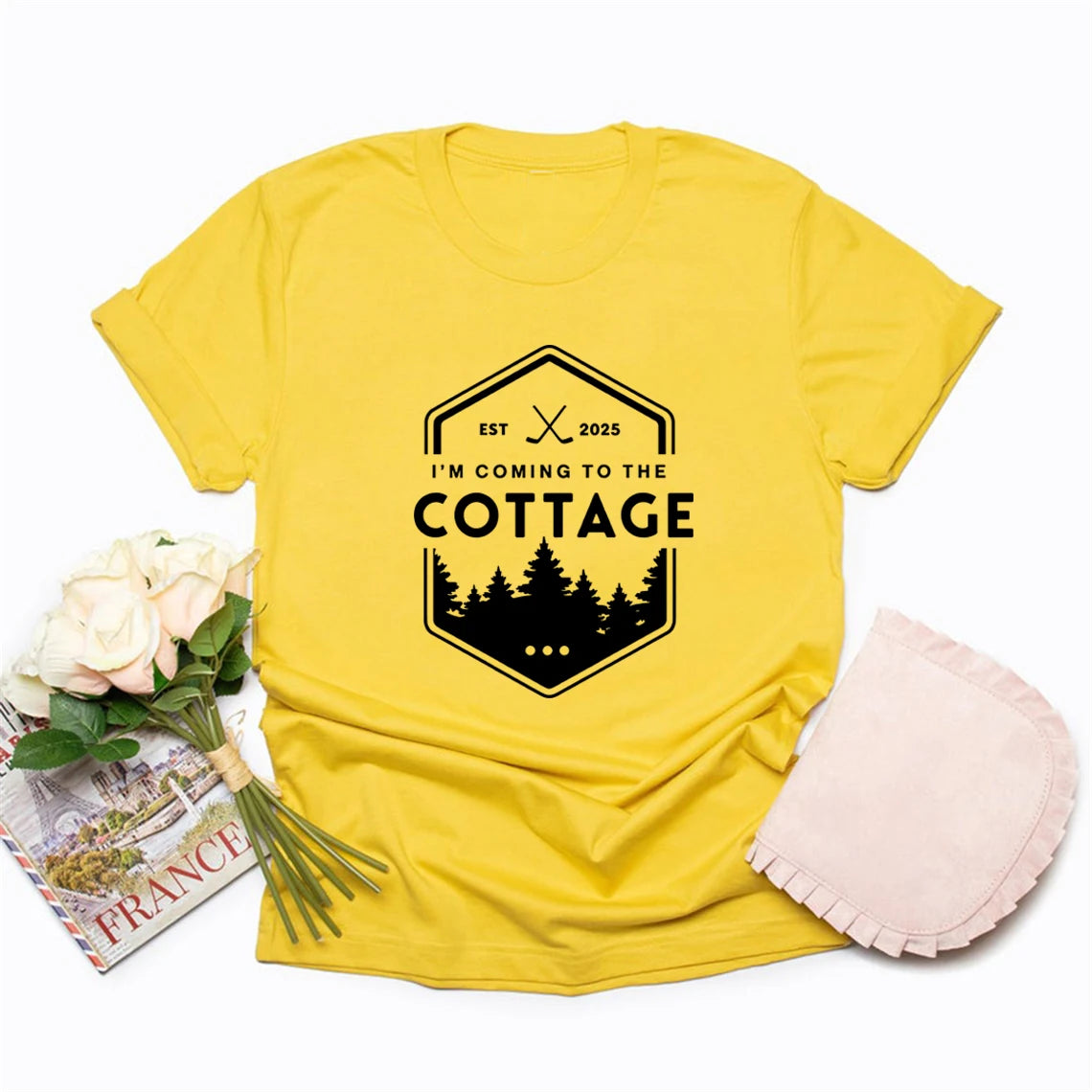 Coming To The Cottage Graphic Short Sleeve T-shirt