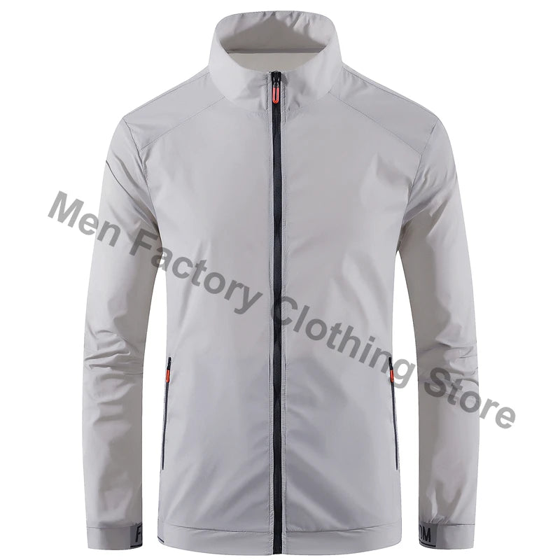 Collared Long Sleeve Full Zip Outdoor Hiking Jacket with Pockets