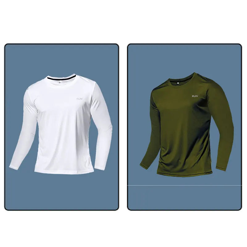 Men's Raglan Long Sleeve Crew Neck T-shirt For Workout Outfits