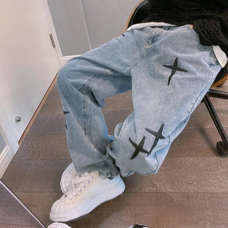 Men's Wide Leg Denim Jeans for Casual Everyday Wear
