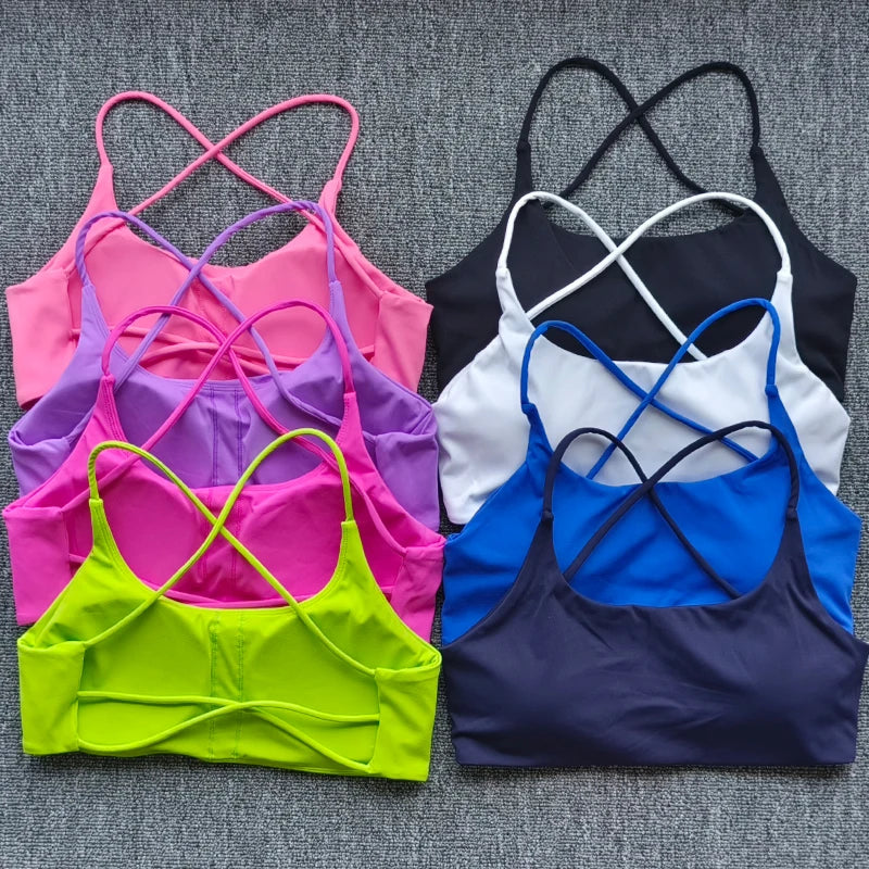 Women's Thin Strap Cross Back Sports Bra