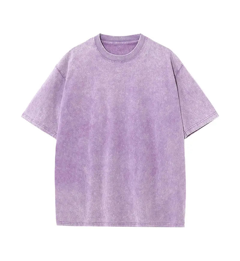 Solid Crew Neck Short Sleeve Loose Casual T Shirt