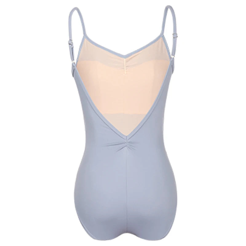 Women's Classic Camisole Ballet Leotard with Ruched Front and V Back