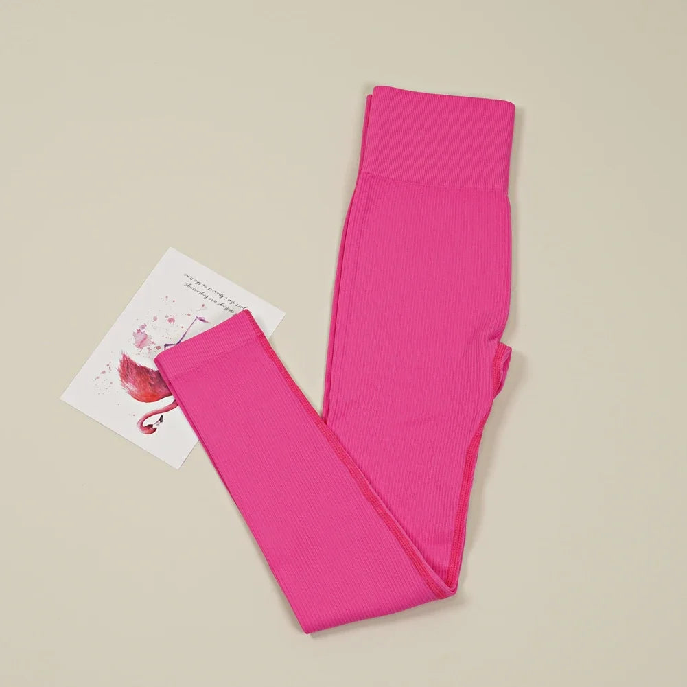 Women's Ribbed Full Length Leggings For Workout Outfits