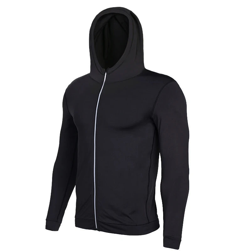 Hooded Long Sleeve Full Zip Running Sports Jacket