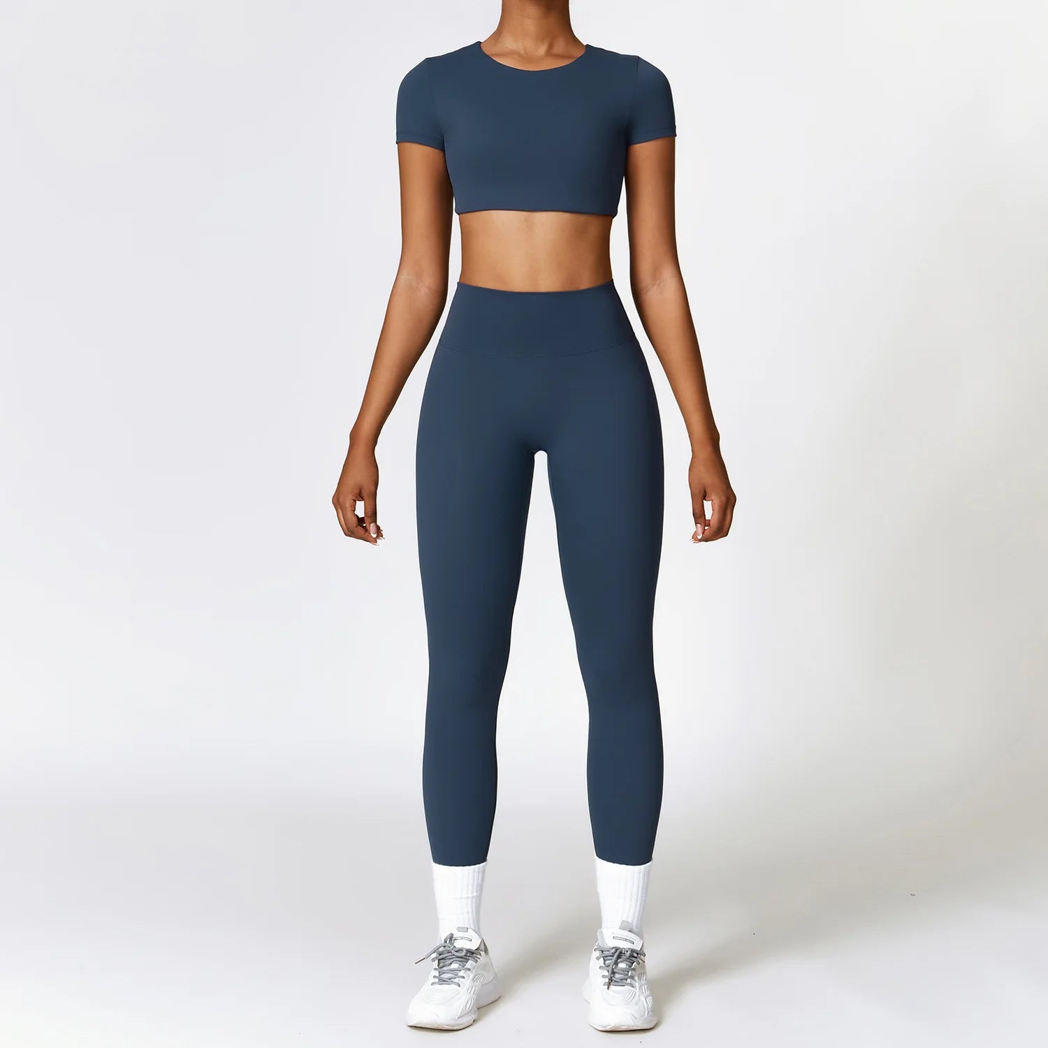 Women's Halter Or Long Sleeve Top And Bottoms Yoga Set