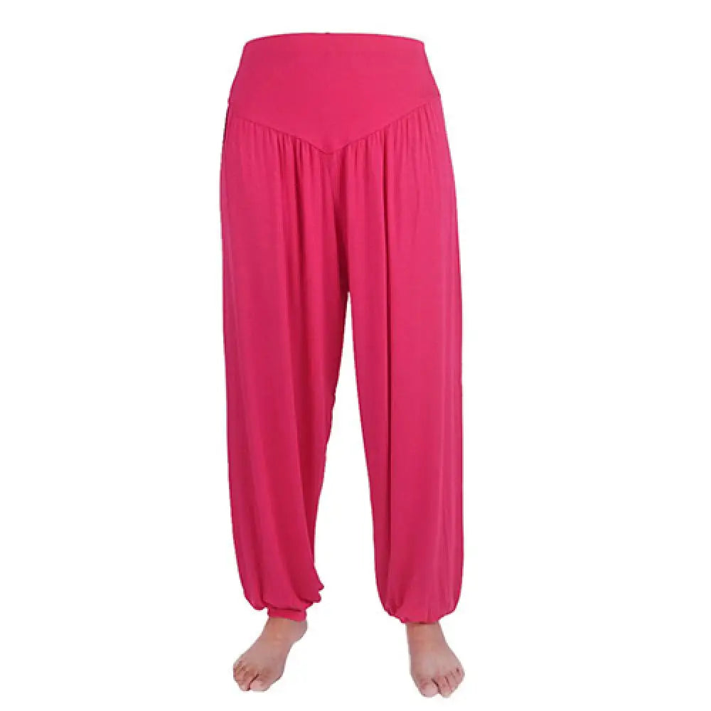 Women's Loose Harem Dance Pants with Gathered Ankles for Yoga Practice
