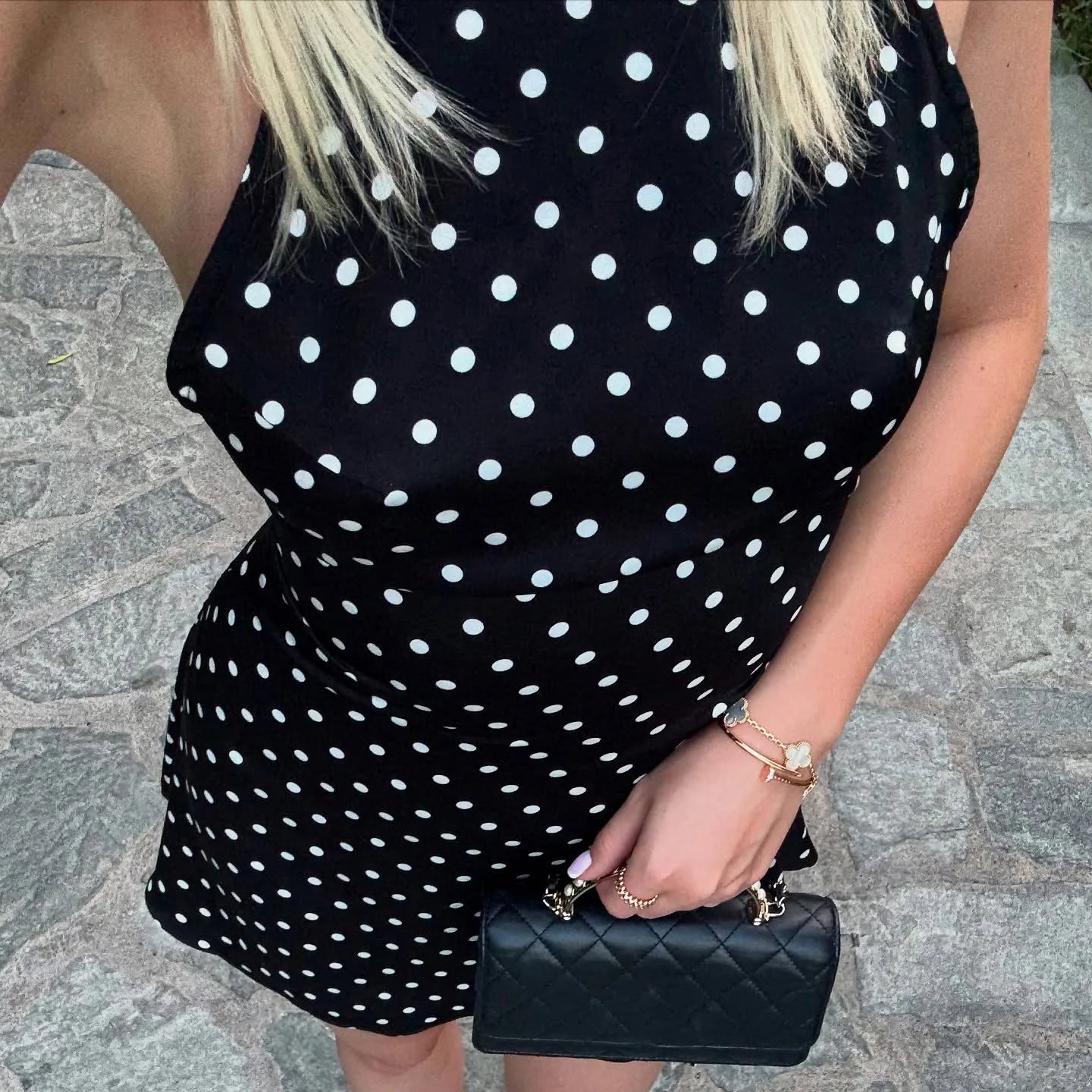 Women's Halter Polka Dot A Line Mini Dress For Casual Outfits