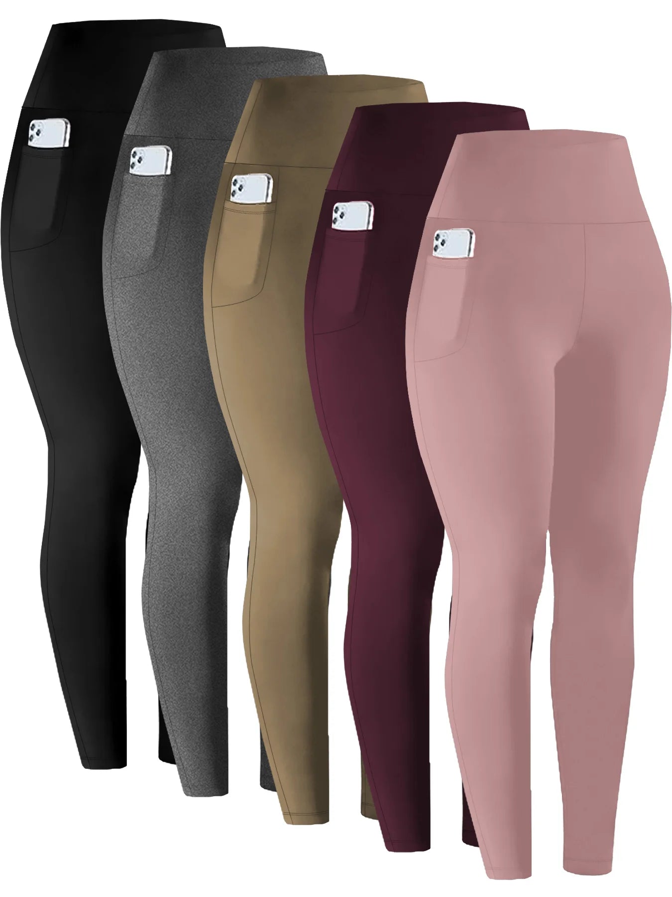Women's Side Pocket Full Length Leggings For Workout Outfits