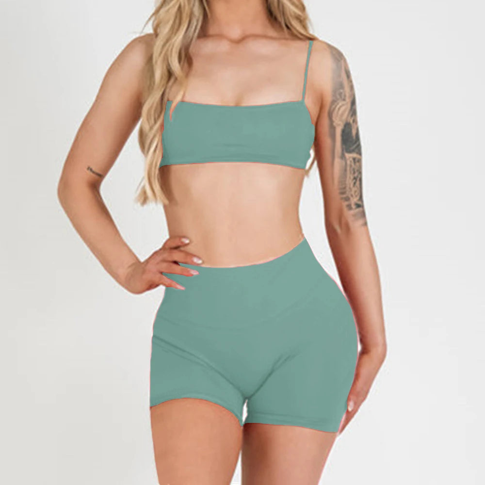 Women's Variable Sleeve Top And Bottoms Yoga Set