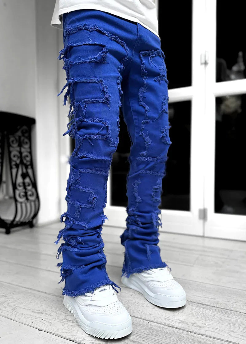 Men's Distressed Slim Fit Denim Jeans for Casual Everyday Wear