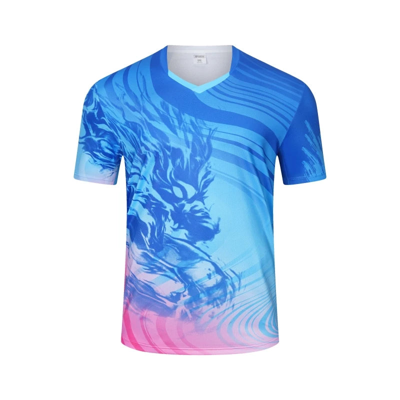 Printed Court Sports Short Sleeve T-shirt For Sports Outfits