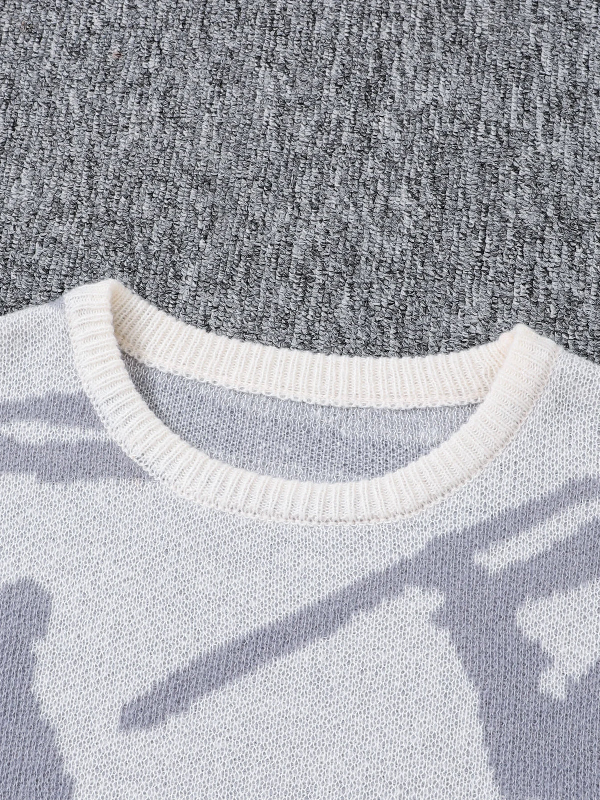 Men's Abstract Pattern Crew Neck Knit Sweater