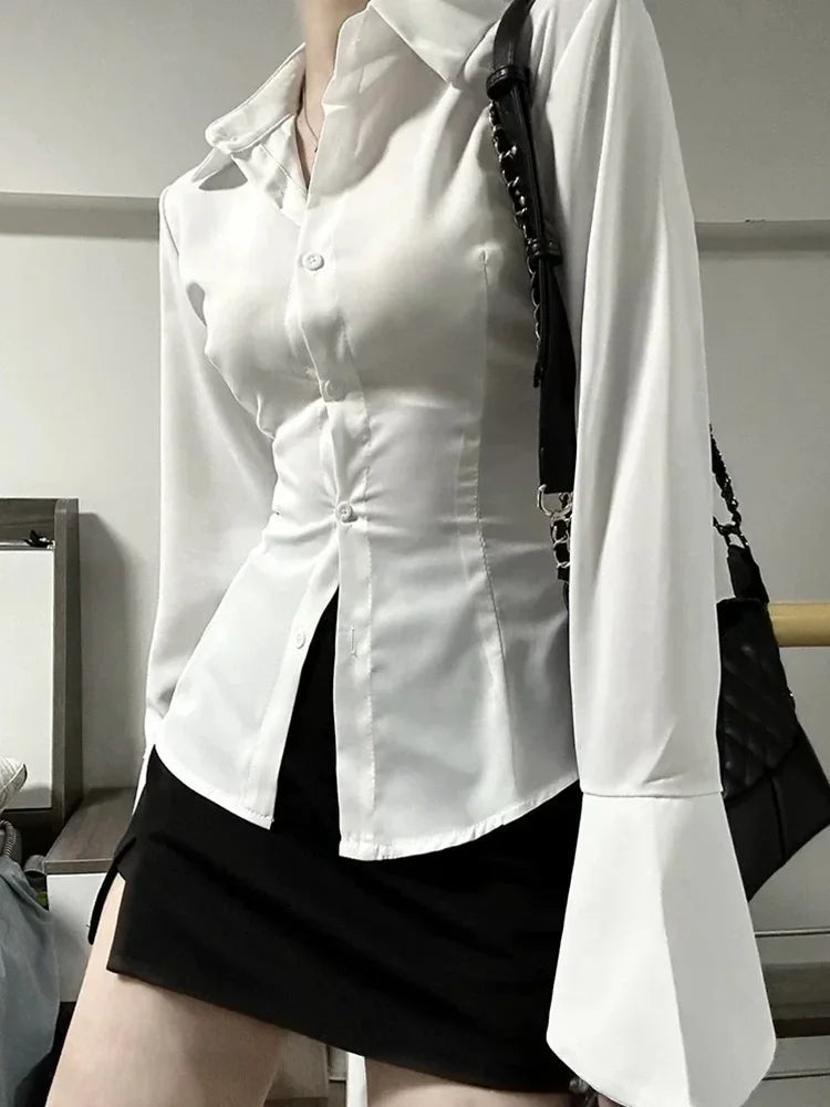 Women's Collared Long Sleeve Blouse