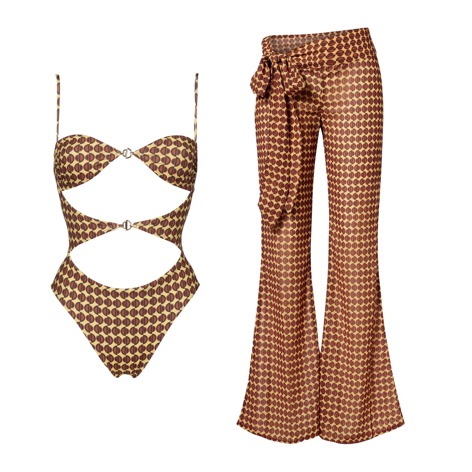 Halter Bikini with Matching Cover-Up Pants