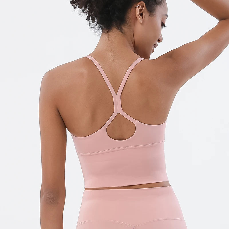 Women's V Neck Cross Back Longline Tank Top