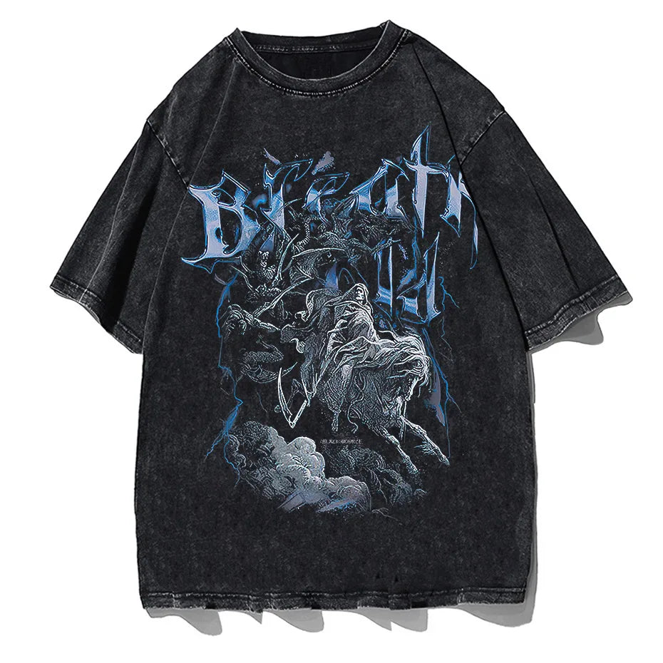 Hip Hop Streetwear Graphic T-Shirt Men Harajuku Cotton Short Sleeve Tee