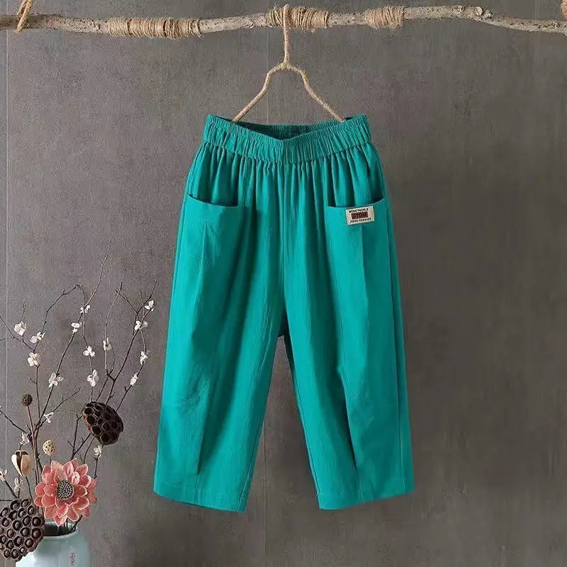 Women's Loose Cropped Harem Pants For Workout Outfits