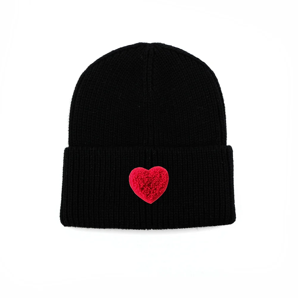 Children's Cotton Knitted Beanie with Patch Designs and Original Size Options