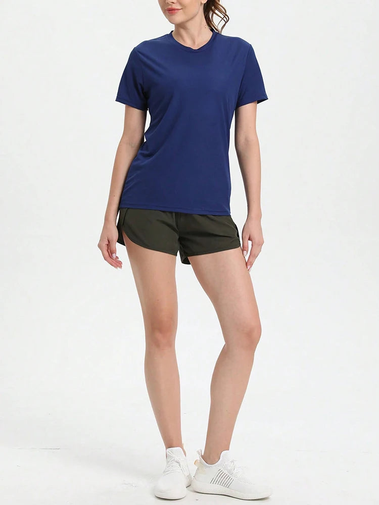Women's Crew Neck Short Sleeve Sports T-shirt For Workout Outfits