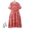 Summer New V Neck Long Dress With Bowknot Over The Knee Thin Chiffon Long Female Dress