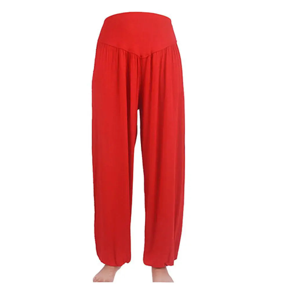 Women's Loose Harem Dance Pants with Gathered Ankles for Yoga Practice