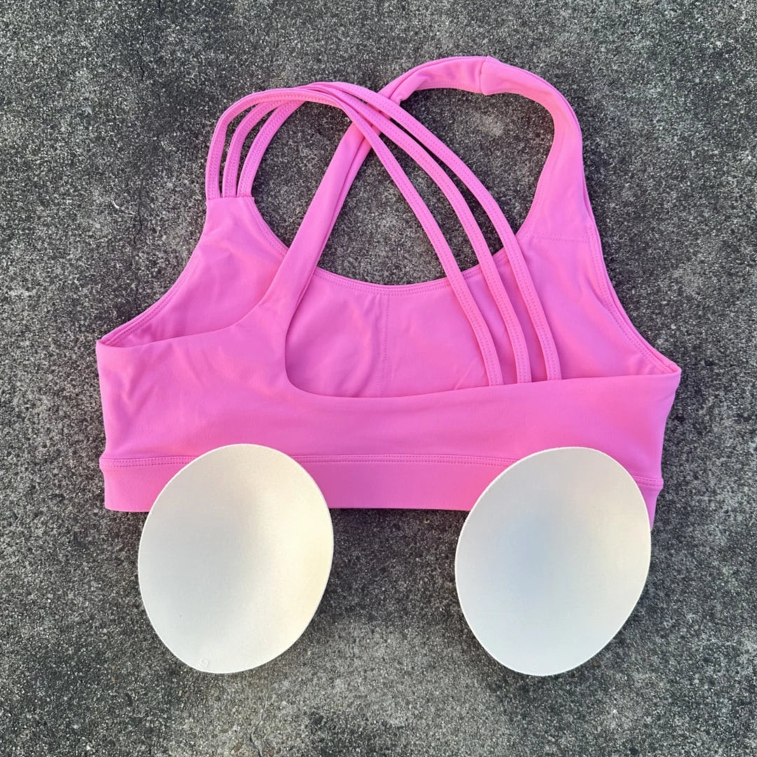 Women's Scoop Neck Multi Strap Cross Back Sports Bra