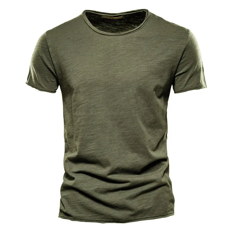 Men’s Cotton Knit Crew-Neck T-Shirt with Short Sleeves