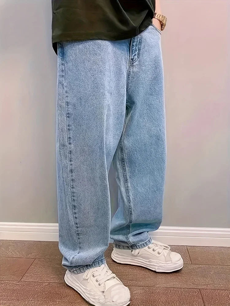 Men's Wide Leg Denim Jeans for Casual Everyday Wear