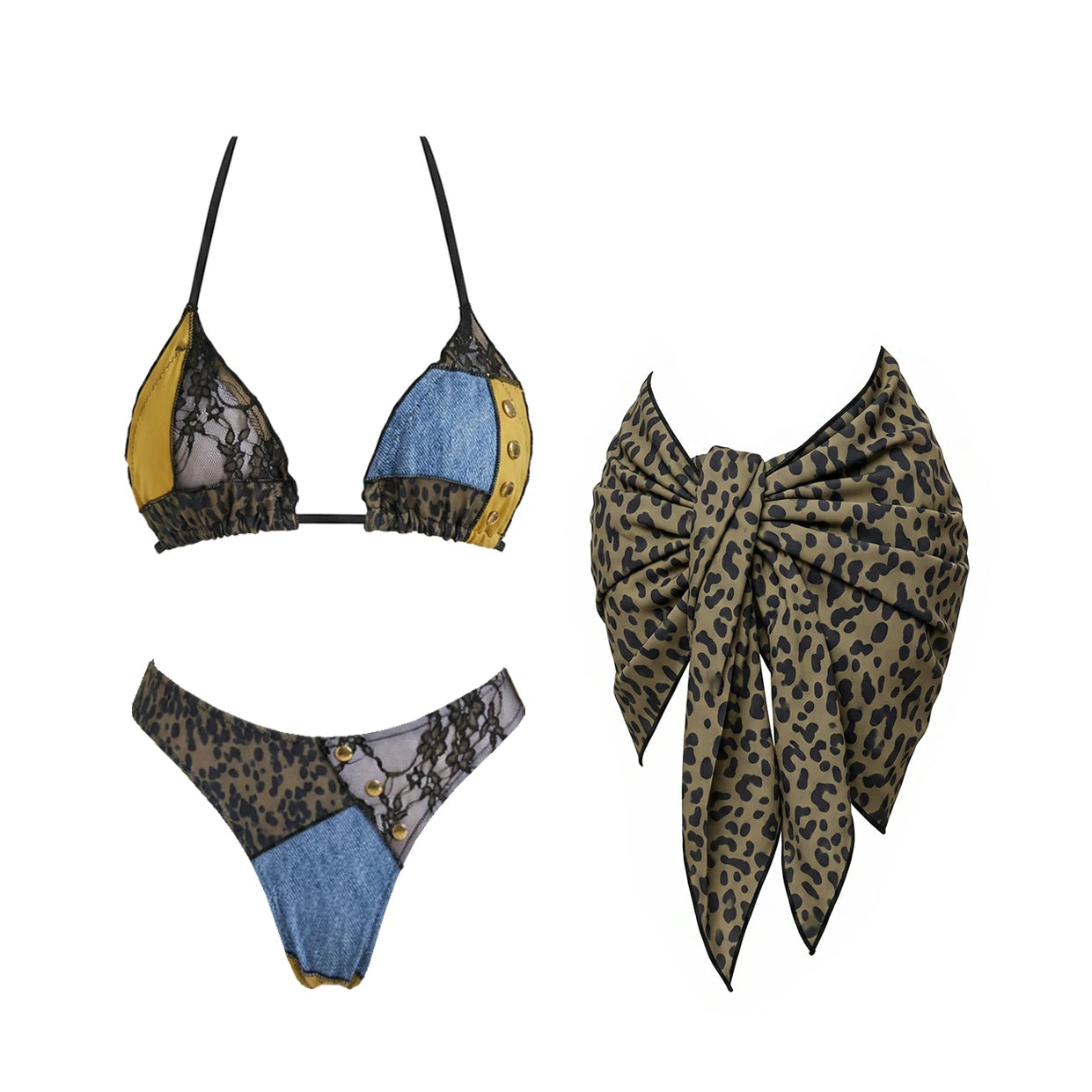 Printed Thong Bikini