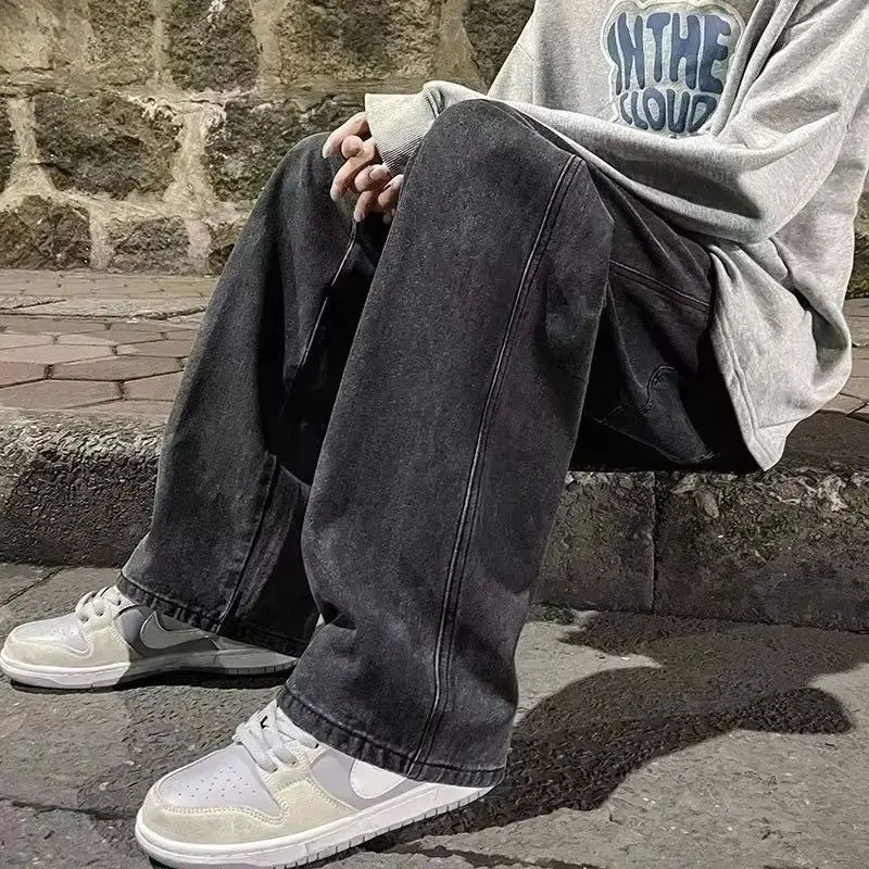 Men's Wide Leg Denim Jeans for Casual Everyday Wear