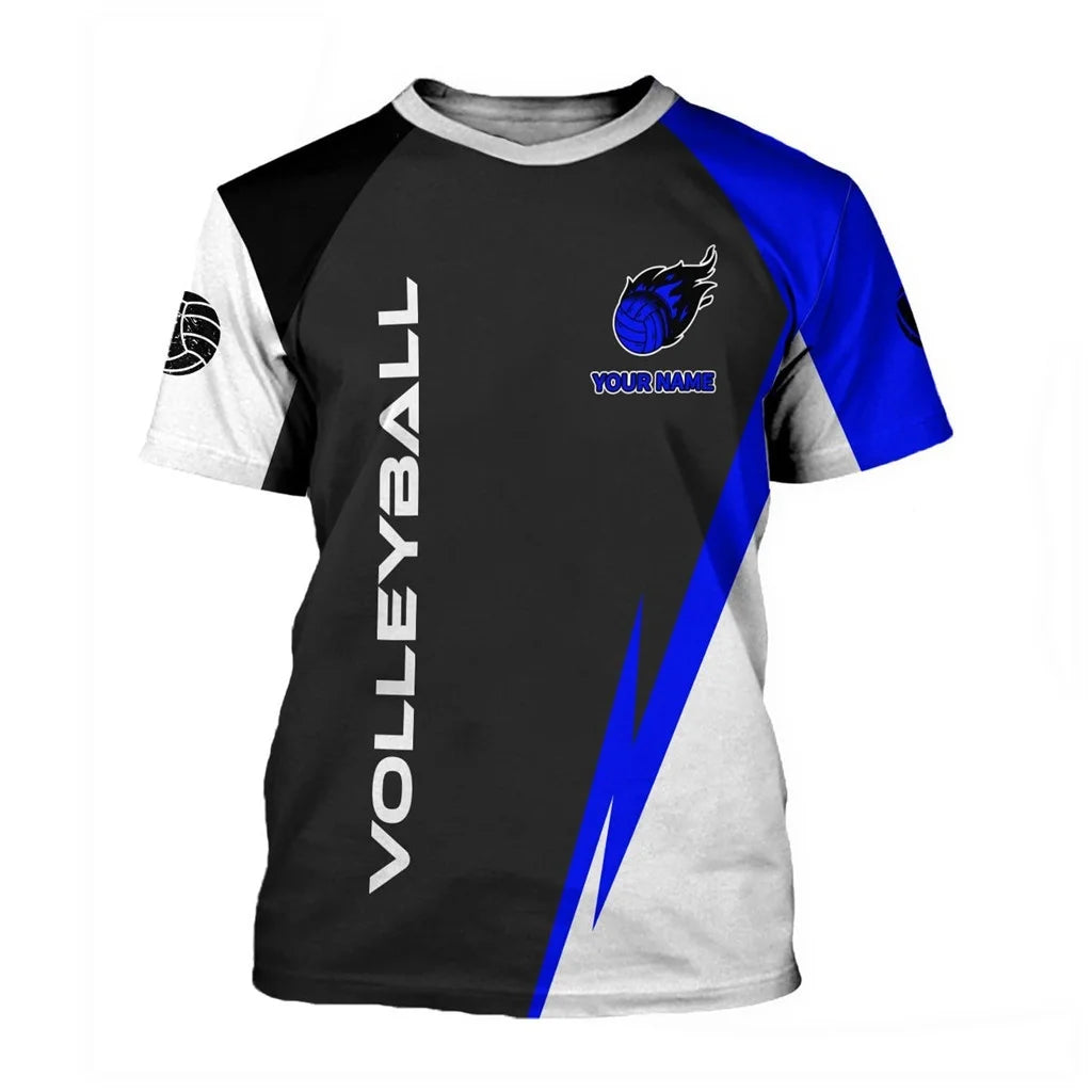 Volleyball Graphic Short Sleeve Crew Neck Sports T Shirt