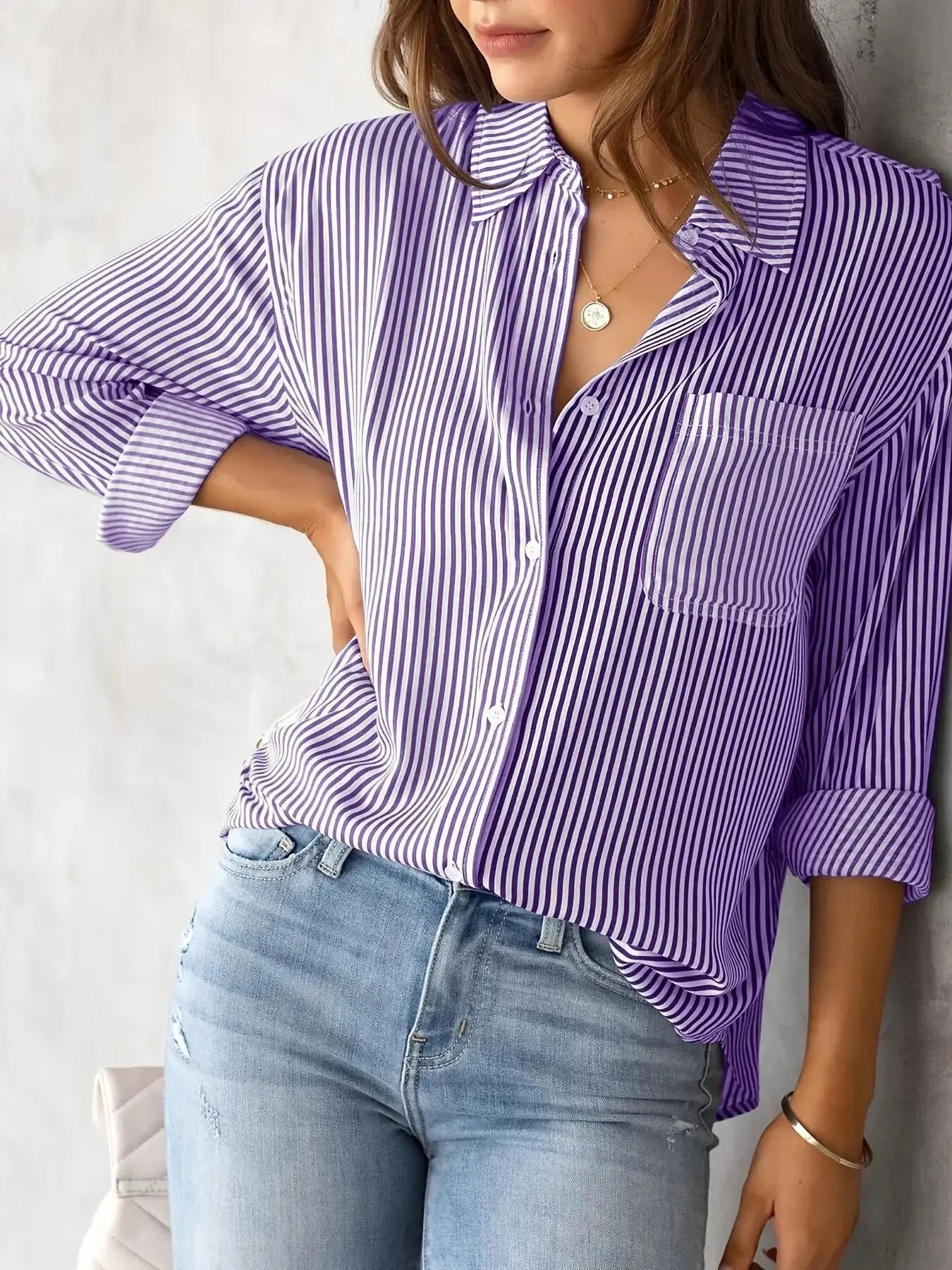 Women's Striped Long Sleeve Shirt