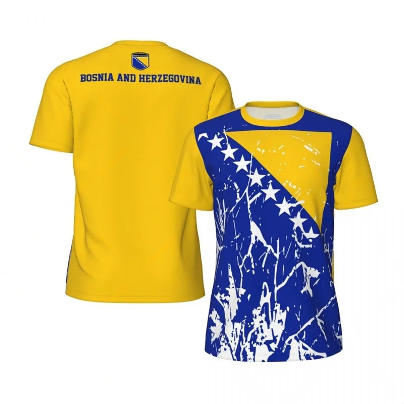 Bosnia Herzegovina Football Short Sleeve T-shirt For Sports Outfits