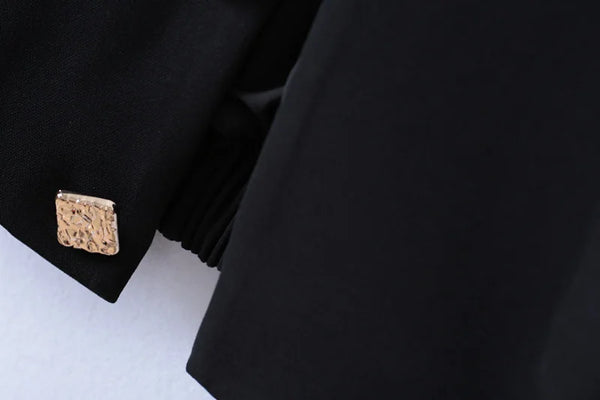 Vests For Women Autumn Metal Single Breasted I-shaped Closure Black Waistcoat Coat Drape Sleeveless Jackets 4XL