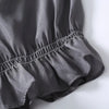 Summer Patchwork Waist Pinched Pleats Elastic Drape Mid Length Puff Sleeve Female Dress