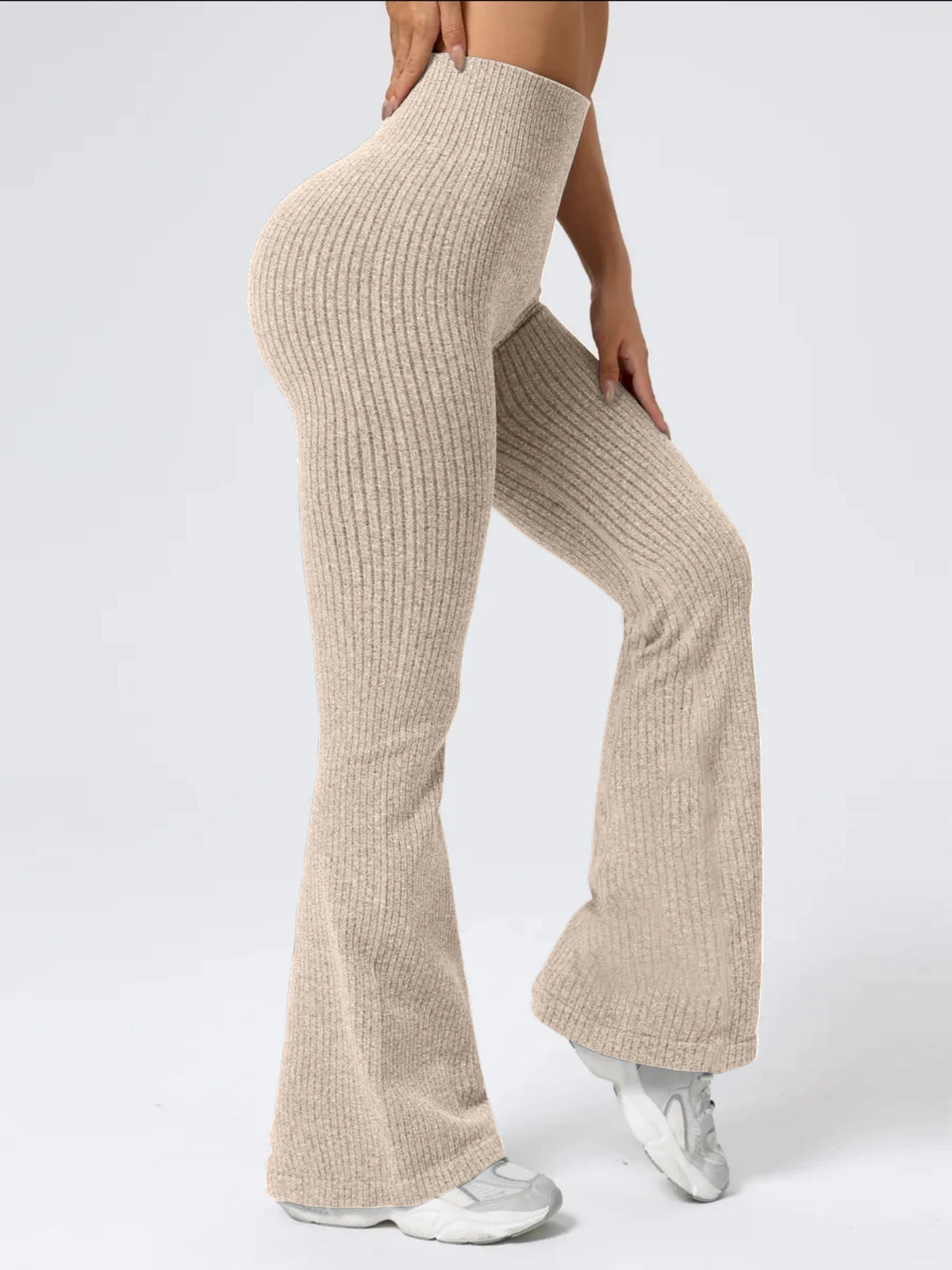 Women's Ribbed Flared Workout Pants