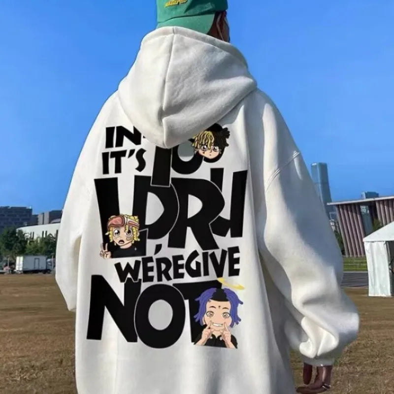 Graphic Long Sleeve Casual Hooded Sweatshirt with Original Style Options