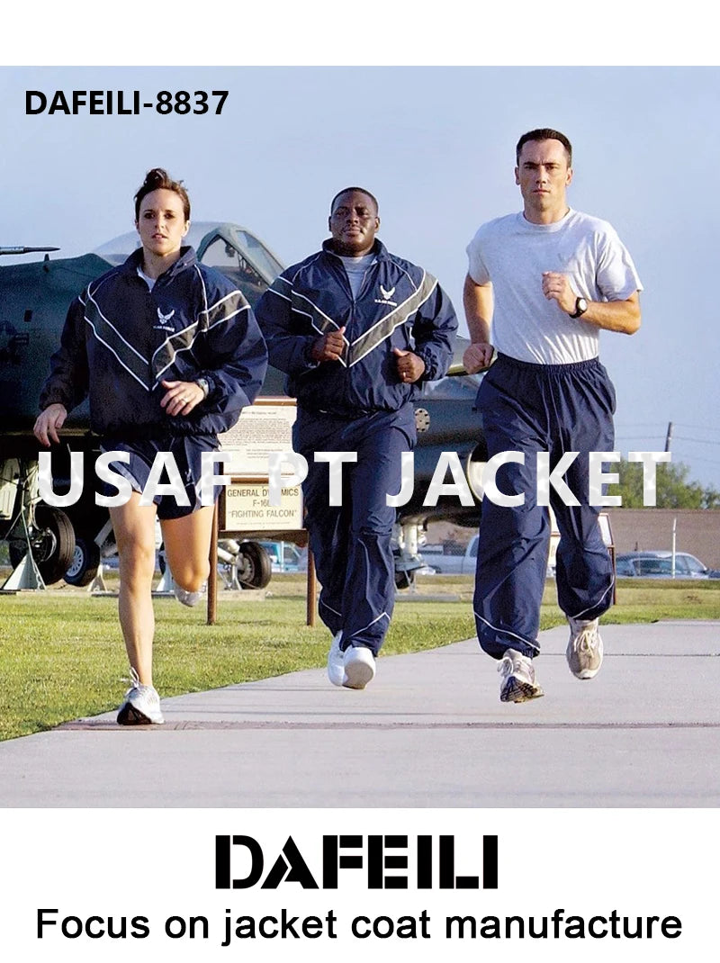 Outdoor AIR FORCE PTU Waterproof Breathable Running Training Physical Fitness Jacket Windbreaker Unisex Sportswear