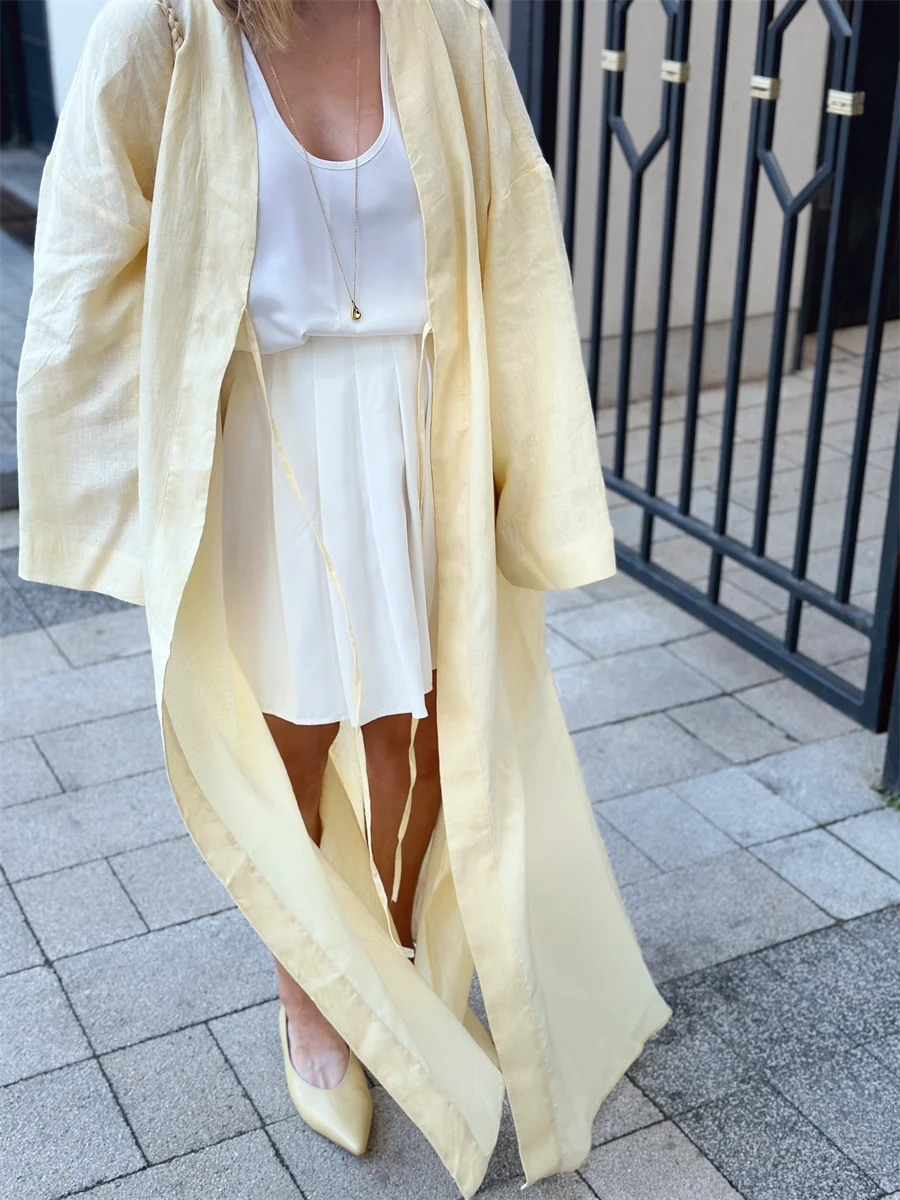 Women's Oversized Linen Kimono Jacket