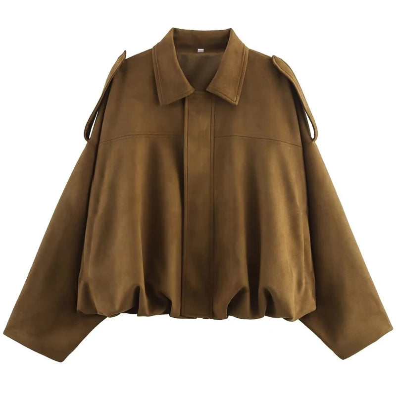Women's Cropped Collar Zip Front Jacket for Layered Outfits