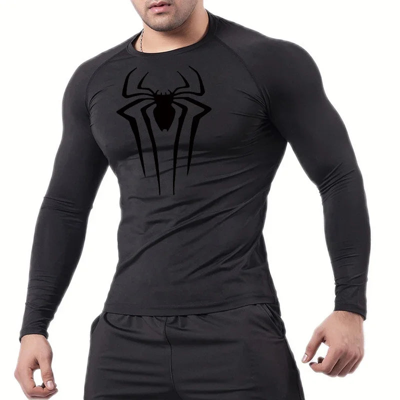 Fitted Crew Neck Long Sleeve Compression T Shirt