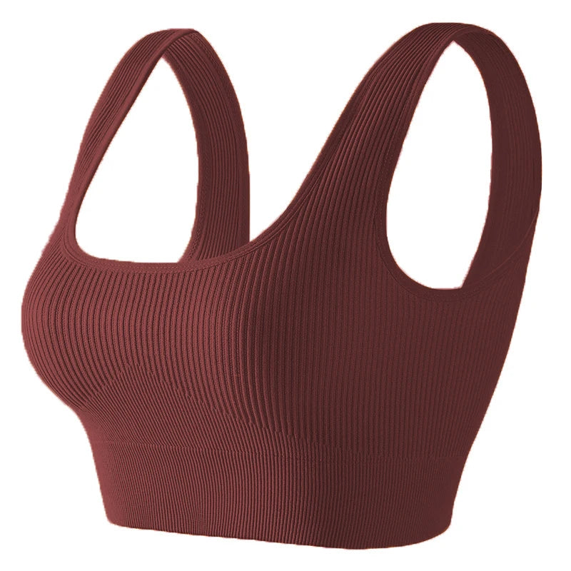 Women's Ribbed Scoop Neck Sports Bra
