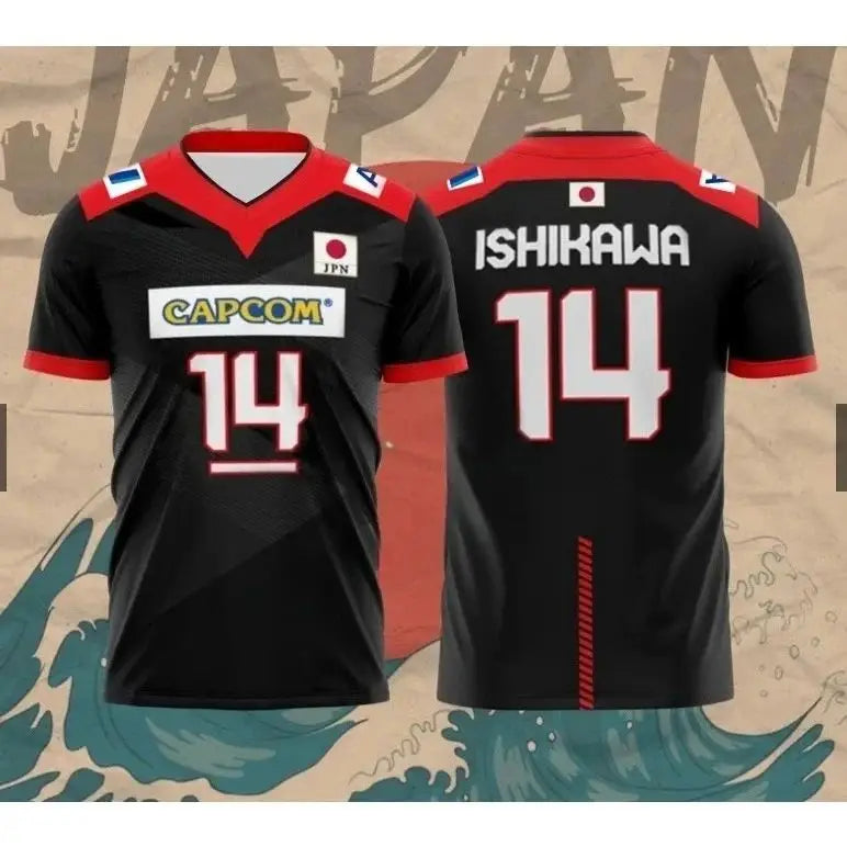 Volleyball Graphic Short Sleeve Sports Jersey with Number Print