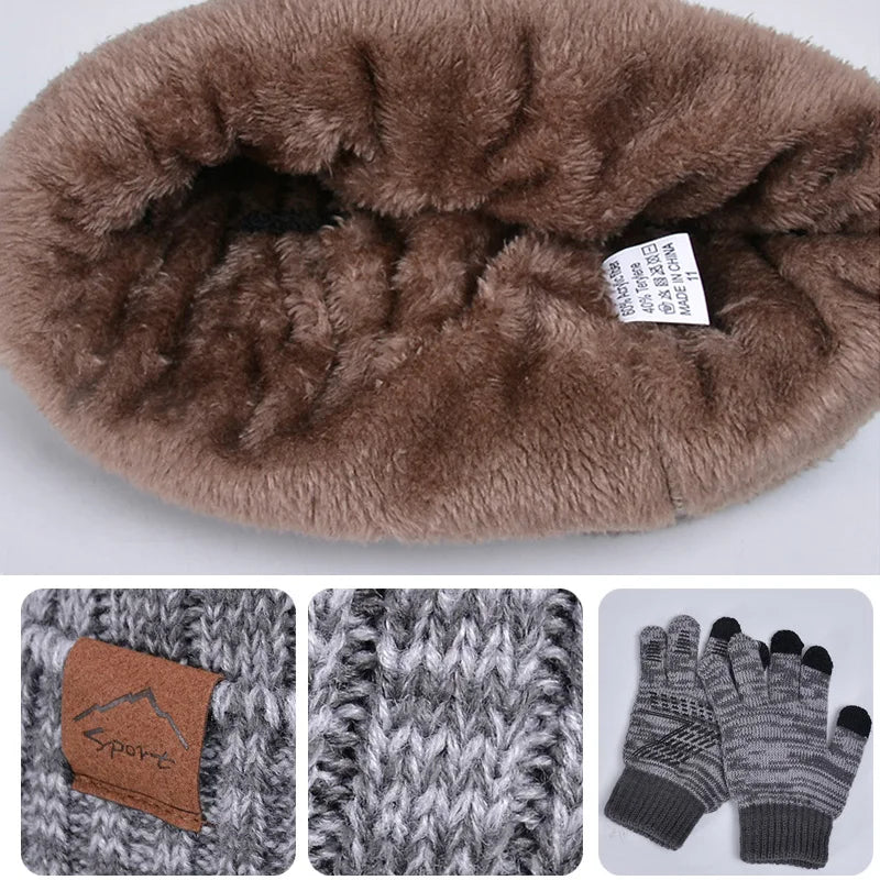 Kids' Knitted Hat Scarf and Gloves Set with Two or Three-Piece Options