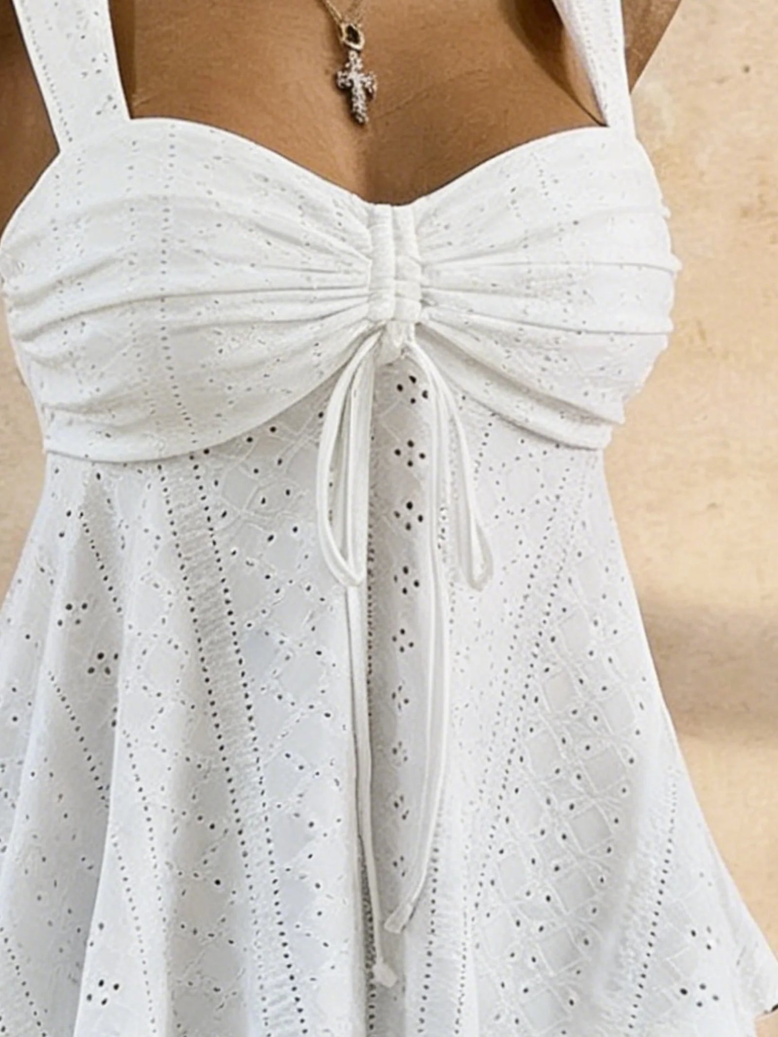 Women's Ruched Polyester Blend Peplum Camisole with Sweetheart Neck and Bow
